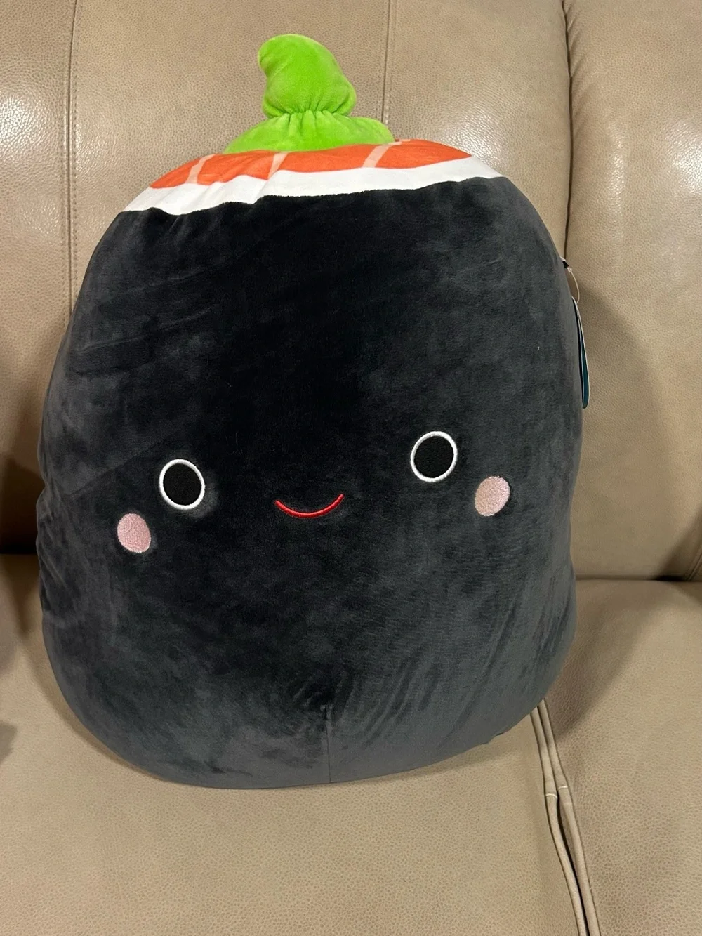 NWT Plush Black Sushi Roll Decorative Pillow Shozo - Cute Kawaii Accent
